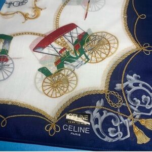 Celine Cotton Scarf with Carriage Motif